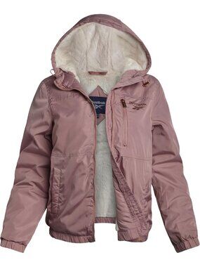 〽️Dusty Rose Women's Sherpa Fleece Lined Hooded Windbreaker Jacket